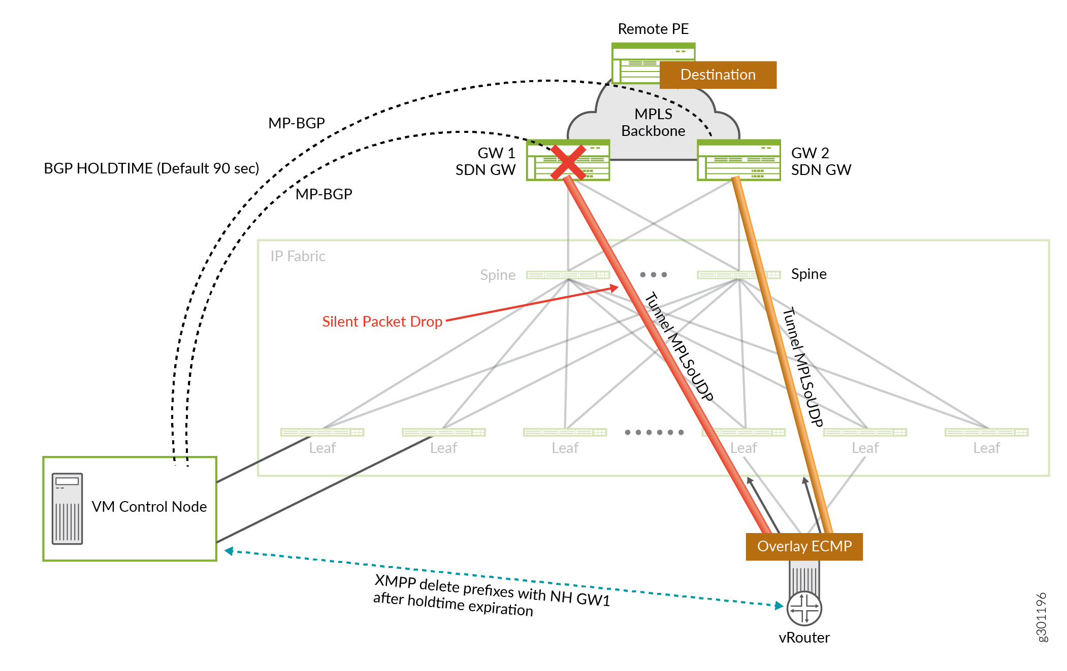 Figure 1: Tunnel Endpoint failure: SDN Gateway