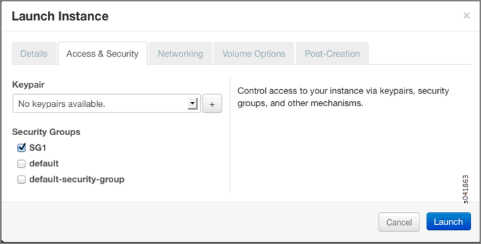 Figure 5: Associate Security Group at Launch Instance