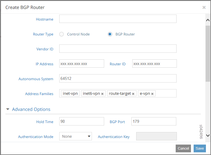 Figure 3: Create BGP Router