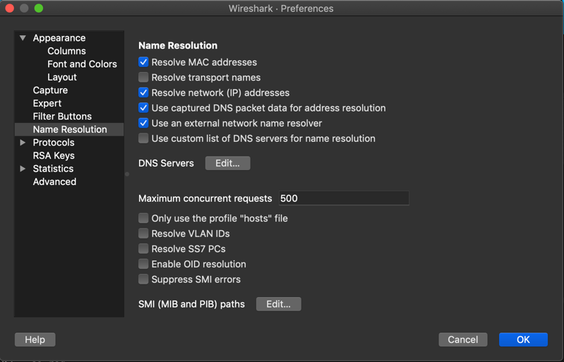 Figure 4: Wireshark—Preferences